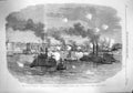 Original Old Antique Print 1862 War America Civil War Flotilla Memphis Ships