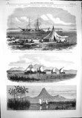 Old Antique Print 1862 Brig Hetty Ellen Zambesi River Mozambala Makanga 19th