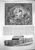 Old Antique Print 1862 Cotton Manufacture Harrison Machine Treaty Carpet 19th