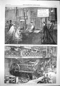 Original Old Antique Print 1862 Besley Type Casting Machine Ransome Agriculture