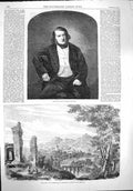 Original Old Antique Print 1862 John Thomas Sculptor Cathedral Monreale Sicily