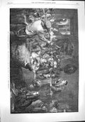 Original Old Antique Print 1862 International Exhibition Auction Sale Fine Art