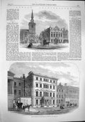 Original Old Antique Print 1862 James'S Vestry Hall Piccadilly Baron Rothschild