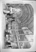 Original Old Antique Print 1862 International Exhibition Austrian Belgian Court