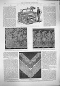 Old Antique Print 1862 Harrison Power-Loom Lace Shawl Flounce Grenadine 19th