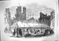 Original Old Antique Print 1862 Grand National Carnarvon Castle 19th