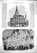 Old Antique Print 1862 Preston Guild Festival Agricultural Society Dinner 19th