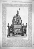 Old Antique Print 1862 Trophy Galvano-Plastic Works Elkington Exhibition 19th