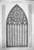 Original Old Antique Print 1862 Window George'S Church Doncaster Exhibition