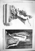 Original Old Antique Print 1862 International Exhibition Sculpture Lucifer 19th