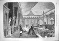 Original Old Antique Print 1862 International Exhibition Furniture Court 19th