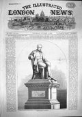 Original Old Antique Print 1862 Statue Nelson-Square Bolton Samuel Crompton