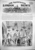 Antique Old Print *3817 1862 Soiree Burgomaster Council Brussels Hotel Ville