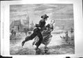 Original Old Antique Print 1862 Winter Zealand Ice Skating Exhibition Dillene