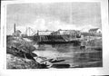 Original Old Antique Print 1862 Inundations Fens Syphon Dam Middle-Level Drain