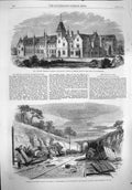 Original Old Antique Print 1862 Diocesan College Winchester Railway Edinburgh
