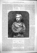 Original Old Antique Print 1862 Marble Bust Royal Highness Prince Wales Steell