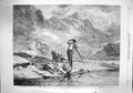 Original Old Antique Print 1862 Chamois-Hunters Scene River Exhibition Meuron