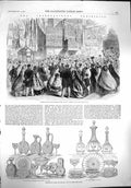 Original Old Antique Print 1862 International Exhibition Eastern Dome Glass