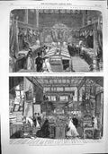 Old Antique Print 1862 Brazillian Court International Exhibition Zealand 19th