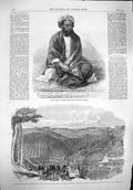 Original Old Antique Print 1862 Indian Rebel Zahoor-Ool-Hoosein Neilgherr 19th