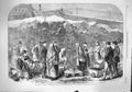 Original Old Antique Print 1862 Cotton Famine Coal Castle-Field Coal-Wharf 19th