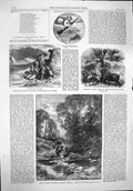 Old Antique Print 1862 Birkett Foster Stepping Stone Landscape Shakspeare 19th