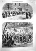 Original Old Antique Print 1862 Cotton Famine Chapman Mottram Horatio Seymour