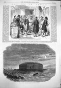 Old Antique Print 1862 War America Irish Zouaves Fort Lafayette Bastille 19th