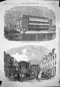 Old Antique Print 1862 Thomas'S Hospital Surrey Lyon'S Inn Strand London 19th