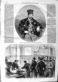 Old Antique Print 1863 Demetrois Boulgaris Greek Government Gracechurch 19th