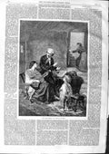 Original Old Antique Print 1863 Music Lesson Children Man Woman 19th
