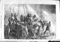 Original Old Antique Print 1863 Battle Agincourt Siers Horses War John Gilbert