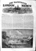 Old Antique Print 1863 Iron Bridge River Boats Ouse Lendal York England 19th