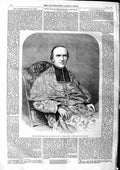 Antique Old Print *3758 1863 Monseigneur Darboy Archbishop Elect Paris France