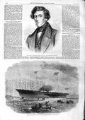 Original Old Antique Print 1863 Richard Green Shipowner Dublin Trinity Yacht
