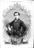Original Old Antique Print 1863 His Royal Highness Prince Alfred Eurylas Ship