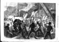 Original Old Antique Print 1863 Casting Larg Cylinder Canal Ironworks Poplar