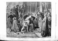 Original Old Antique Print 1863 Scene Cardinal Wolsey Leicester Abbey England