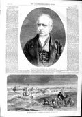 Original Old Antique Print 1863 Marquis Lansdowne Suez Canal Works Toosoomville
