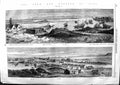 Original Old Antique Print 1863 Town Harbour Suez Attaka Hotl Reuter'S Station
