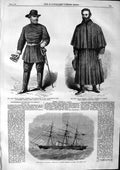 Original Old Antique Print 1863 Ship Columbine Lumley War America Lee Stonewall