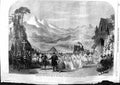 Original Old Antique Print 1863 Scene Winning Suit Princess Theatre Wedding
