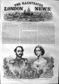 Old Antique Print 1863 Prince Christian Princess Louisa Denmark Portrait 19th