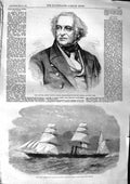 Original Old Antique Print 1863 Daniel Whittle Harvey China Ship John Bright