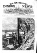 Original Old Antique Print 1863 Hoisting Royal Standard Windsor Castle Victorian