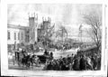 Original Old Antique Print 1863 Princess Alexandra Wales Copenhagen Railway
