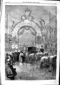 Old Antique Print 1863 Presentation Adress Mayor Windsor Horses Carriage 19th