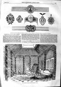 Original Old Antique Print 1863 Jewellery Prince Wales Wedding George'S Chapel
