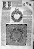 Old Antique Print 1863 Lace Hankerchief King Belgians Brooch Leather Vase 19th